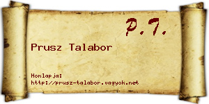 Prusz Talabor névjegykártya
